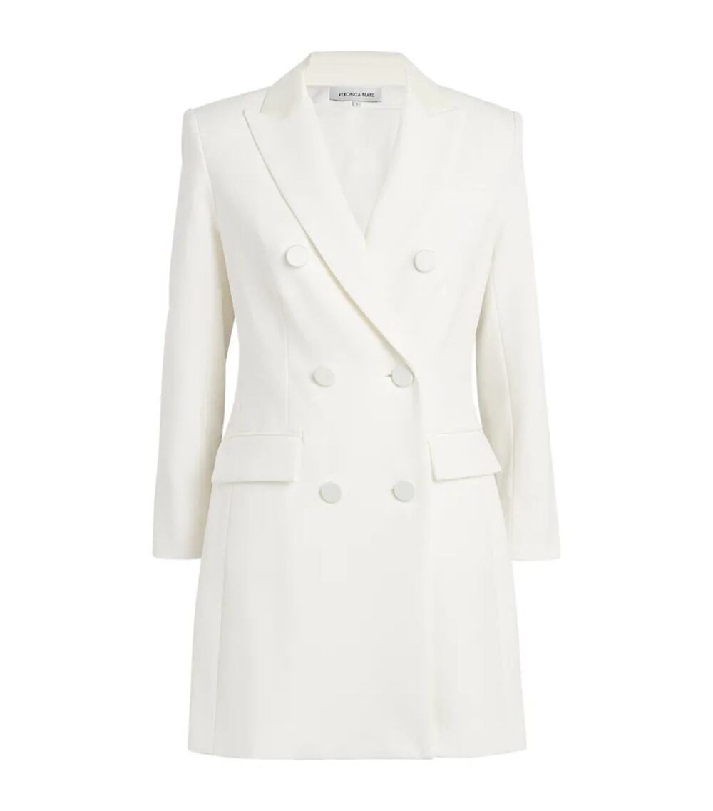 Veronica Beard Ellianna White Double Breasted Blazer Dress Size 6